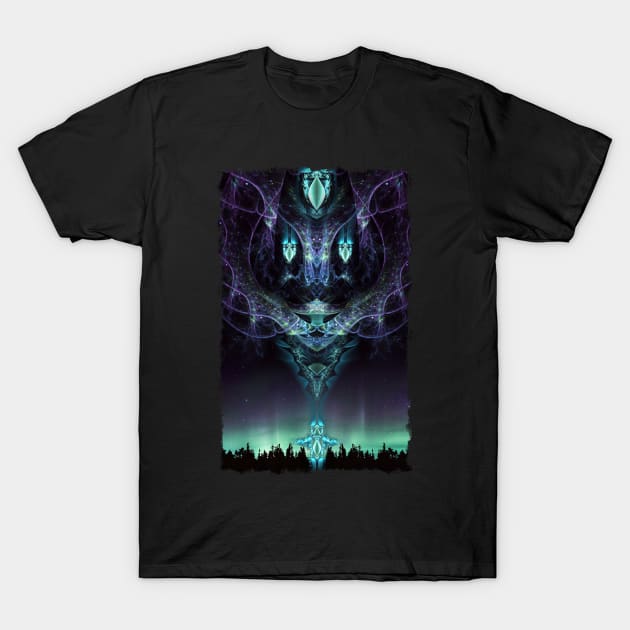 Midnight Aura - Visionary Fractal Manipulation - Manafold Art T-Shirt by Manafold